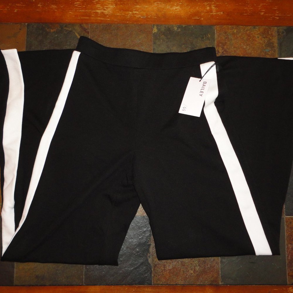 BAILEY/44 Women's Black w/ White Strip Cold Snap Ankle Pants Size S NWT!! $198